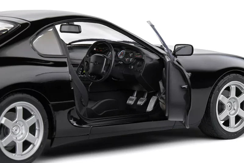 1:18 Scale Solido Toyota Supra MK4 (JZA80) 1993 Targa - Black Customized Diecast Model Car for Collectors & Display - Perfect for Car Enthusiasts, Office Desk Decor & Gift Ideas