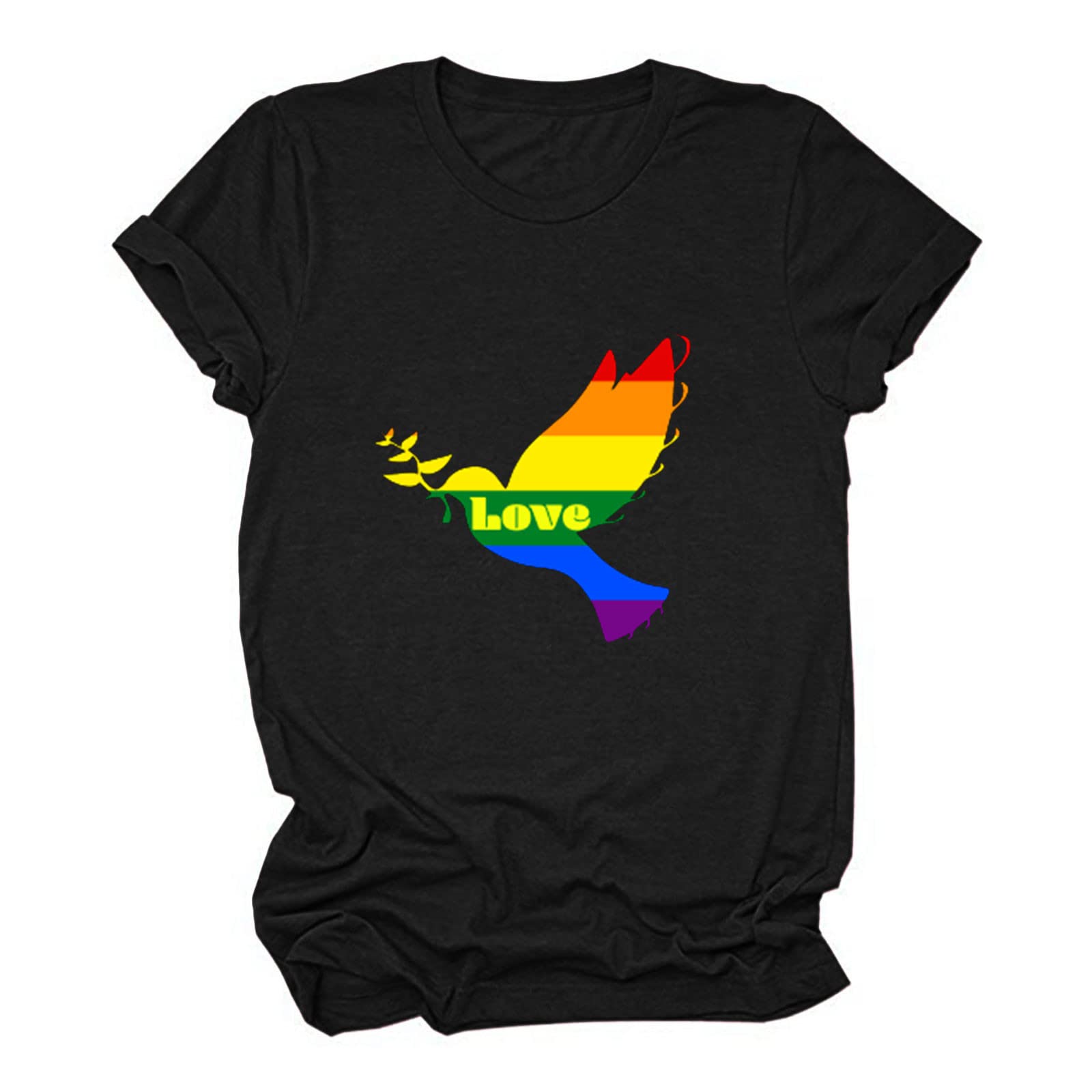 2022 Women's Summer Casual Tops - Novelty Print Gay Pride T-Shirts | Comfortable Short Sleeve Funny Rainbow Tees & Tunics | Perfect for Pride Parades, LGBTQ+ Events & Everyday Wear