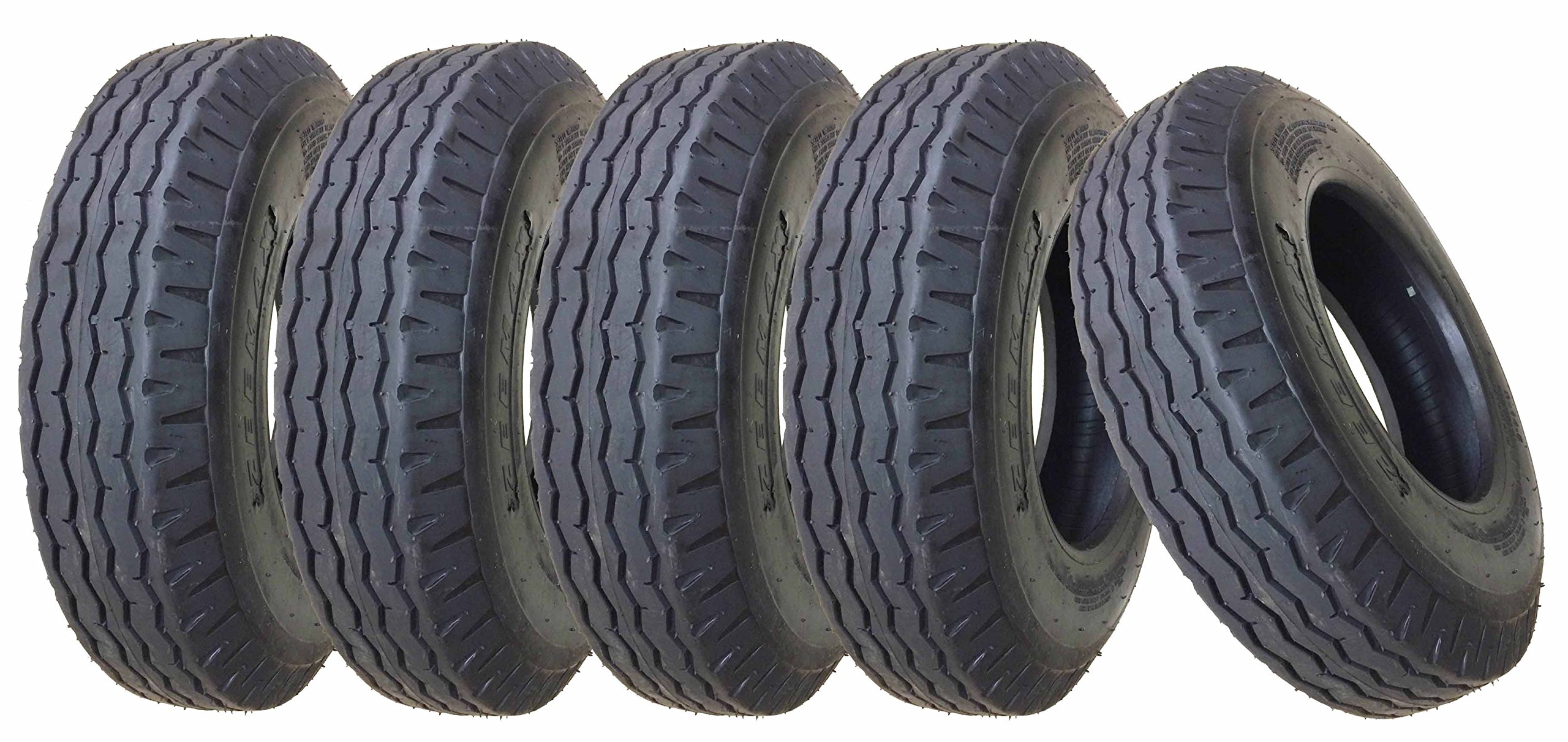 5 Heavy Duty Trailer Tires 7-14.5/12 Ply Load Range F -11157 - Premium Commercial Grade Tires for Boat Trailers, Horse Trailers & Cargo Hauling