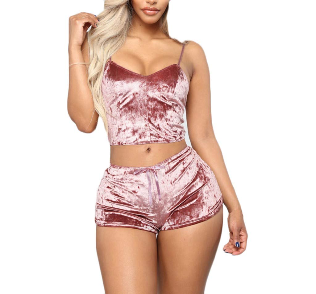 Sexy Women's Velvet Pajama Set - Sleepwear & Lingerie for Comfortable Nights