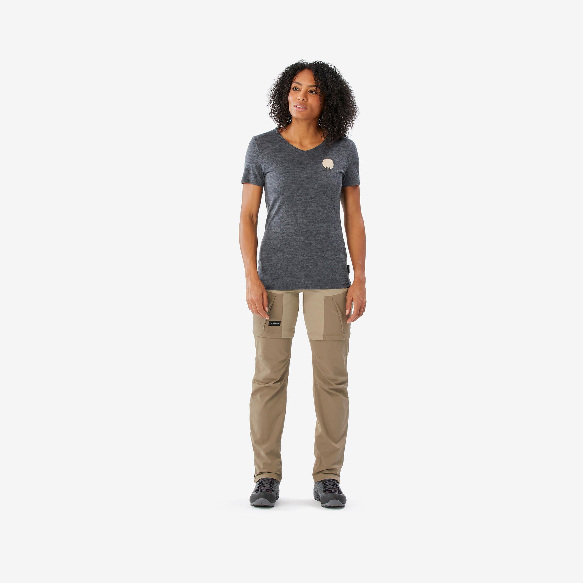 Simond Women's Travel 500 Merino Wool T-Shirt - Lightweight Breathable Base Layer for Hiking, Camping & Outdoor Adventures