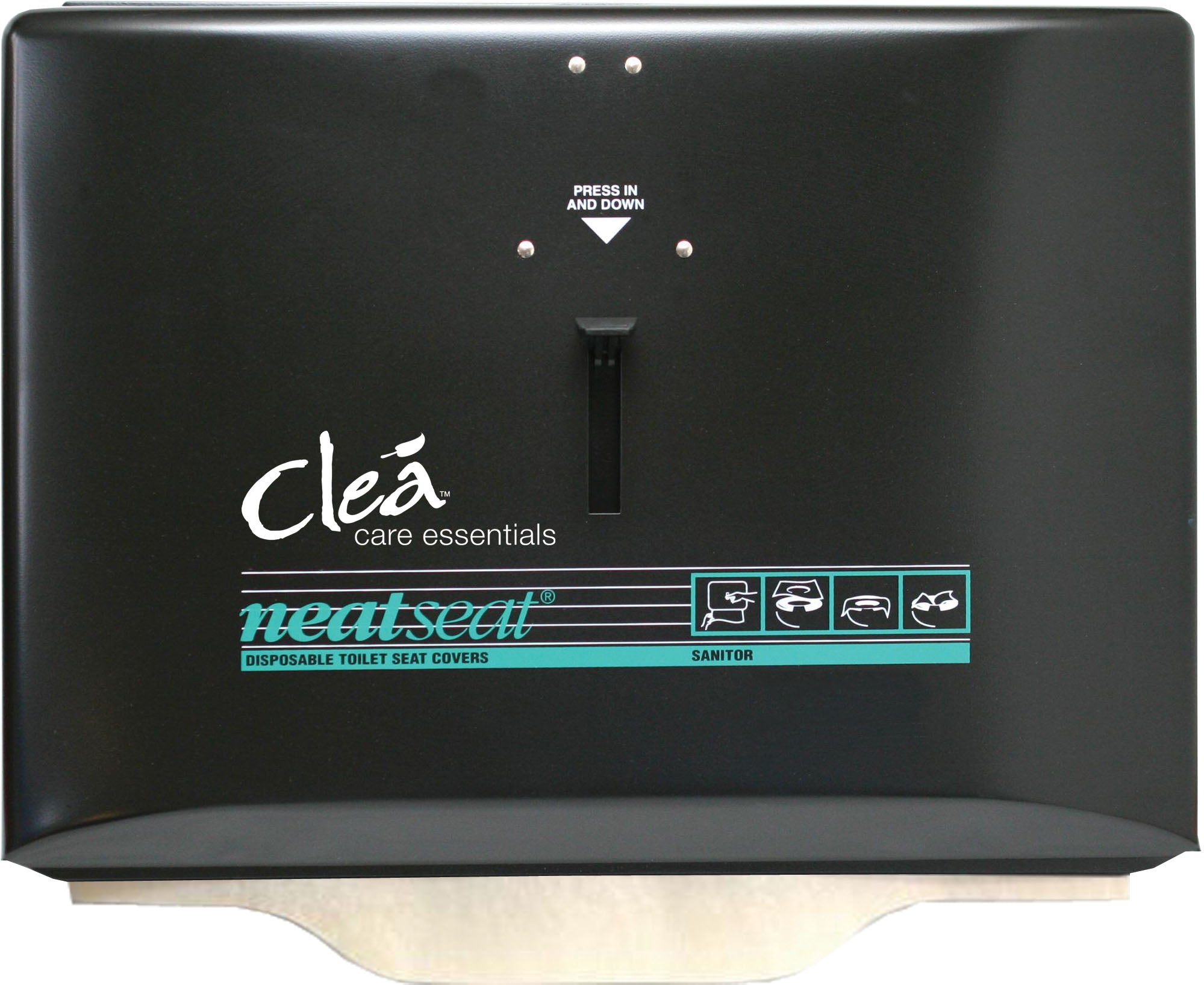 NeatSeat Black Seat Cover Dispenser - Sanitary Toilet Seat Cover for Public Restrooms, Travel & Home Use | Disposable, Easy to Install & Hygienic Protection