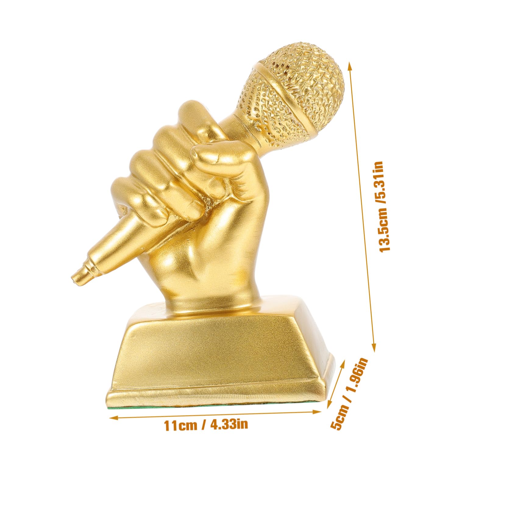 Yardwe 3-Piece Musical Trophy Decor Set - Resin Microphone Trophy Cup, Sports Award & Home Decor - Perfect for Student Gifts, Housewarming, Sports Awards & Kids Room Decor
