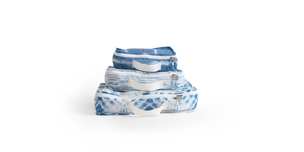 Eco-Friendly Travel Packing Cubes Set - 3 Sizes (Indigo) - Sustainable Recycled Polyester Luggage Organizers for Stress-Free Packing | Perfect for Business Trips, Vacations & Weekend Getaways