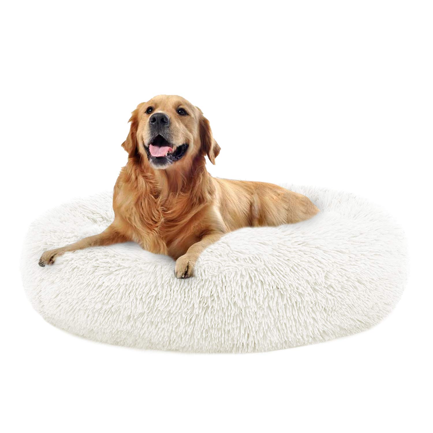 Ultra Soft Fluffy Dog Bed - Washable Pet Cushion for Dogs & Cats, Comfy Calming Cuddler Bed for Anxiety Relief - Perfect for Kennels, Crates & Home Use