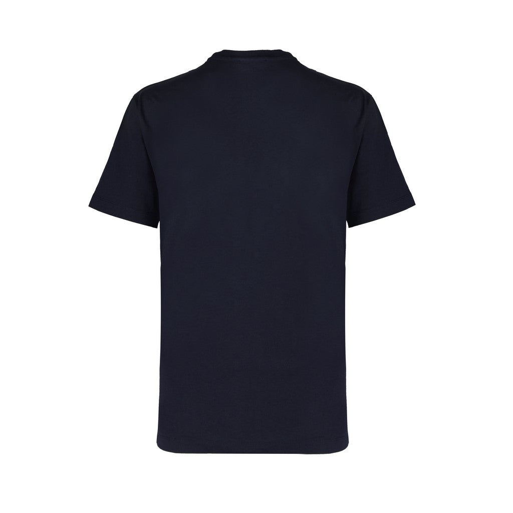 Premium CORNELIANI Stretch Crew Neck T-Shirt for Men - Navy Blue Cotton Comfort Fit - Perfect for Casual Wear, Office & Travel