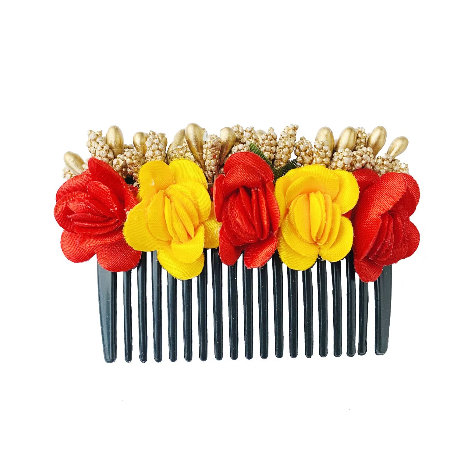 VinshBond Floral Hair Clip Side Comb - Women's & Girls' Hair Accessories Set (Multicolor, Pack of 1) - Perfect for Weddings, Parties & Everyday Styling