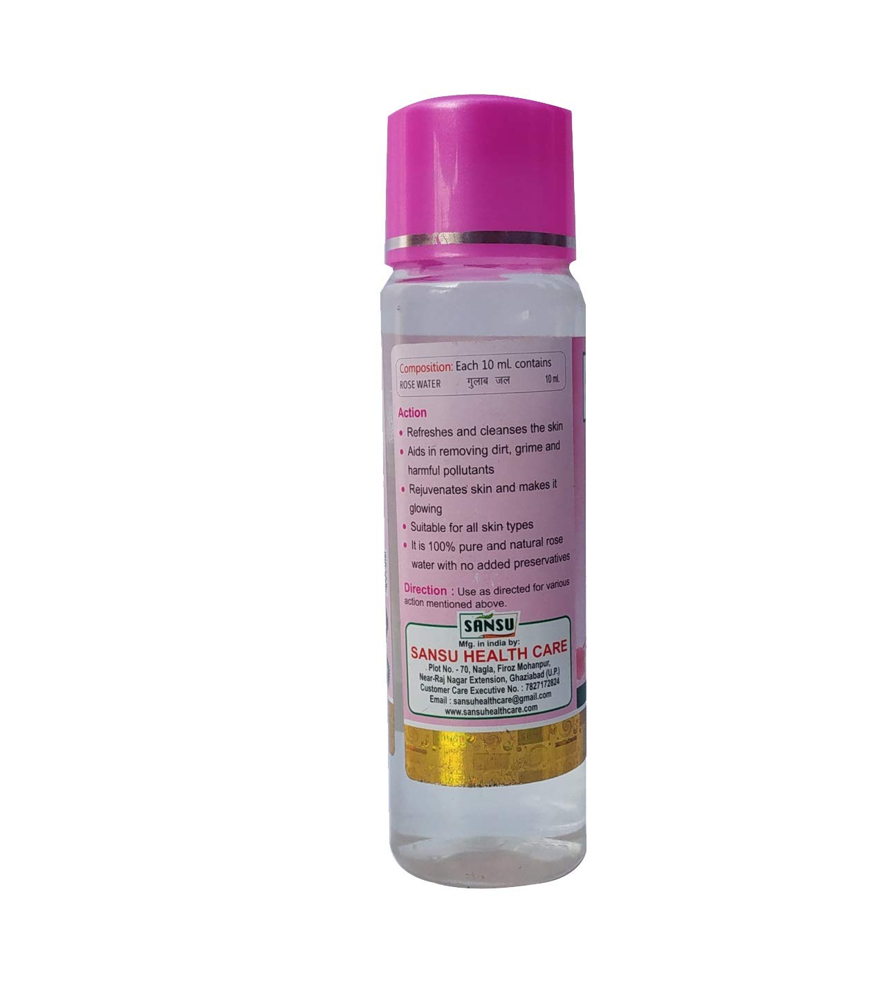 Buy SANSU Rose Water (Pack of 4 x 100ml) - Hydrating Facial Toner for Glowing Skin | Perfect for Daily Skincare Routine & DIY Beauty Treatments