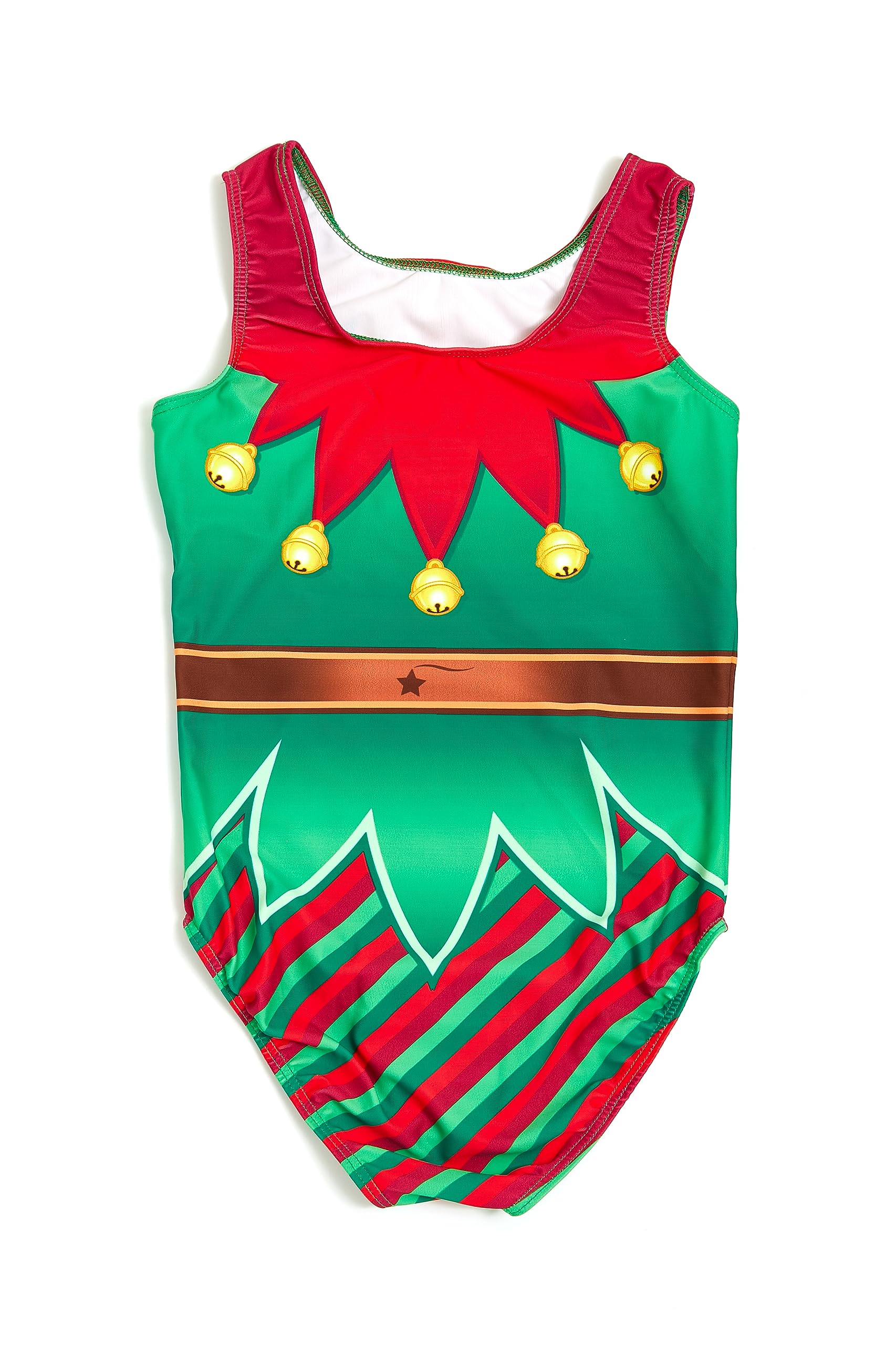 Destira Christmas Gymnastics Leotards for Girls - Super Soft Dance Leotard with Matching Hair Scrunchie | Perfect for Ballet, Cheerleading, Yoga & Holiday Performances