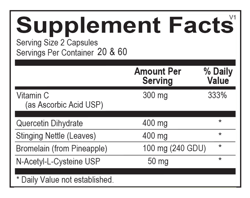 OrthoMolecular Products Natural D-Hist® Supplement for Allergy Relief - Supports Respiratory Health & Immune System - Ideal for Seasonal Allergies & Sinus Congestion Relief