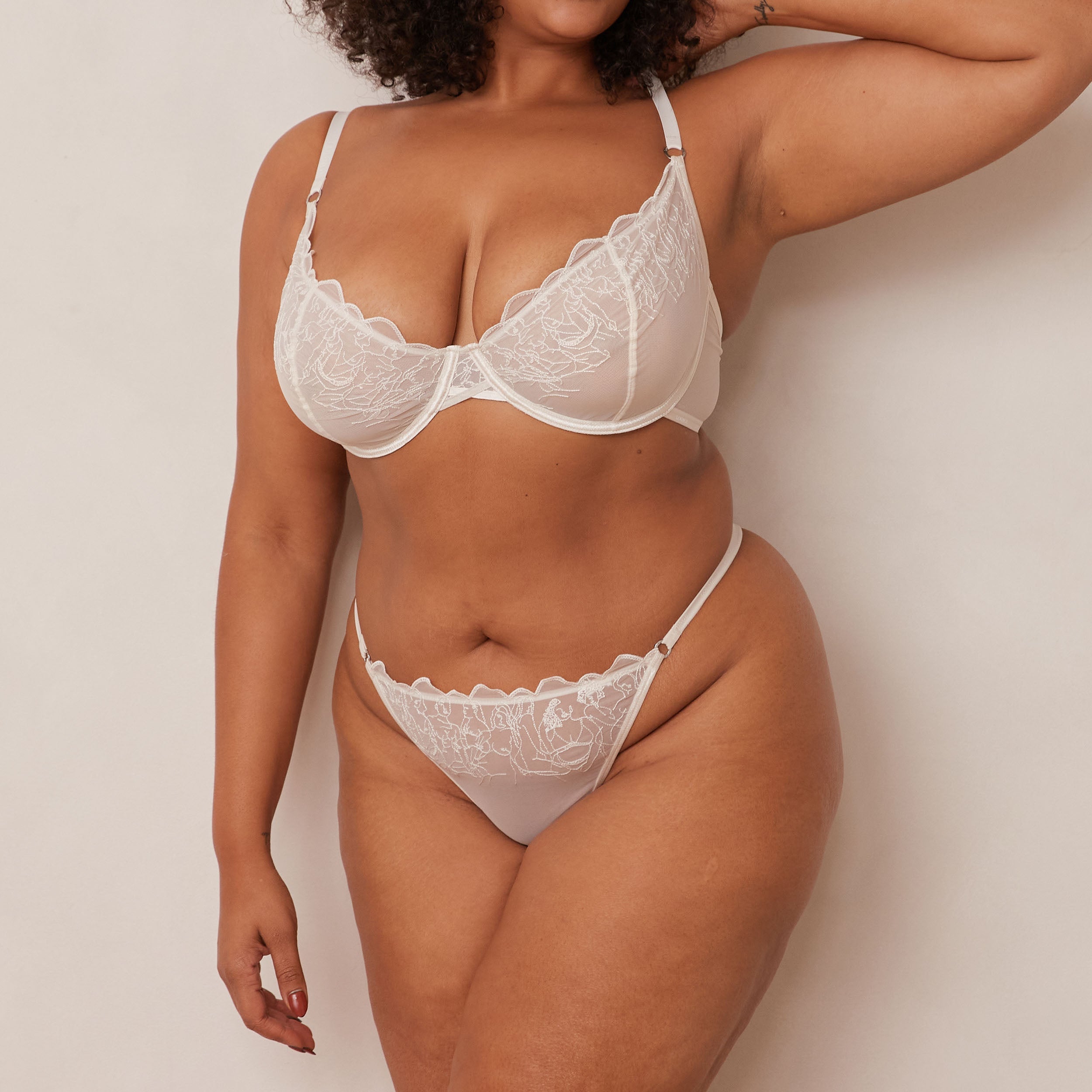 Pearl Balcony Bra - Elegant Lace Underwear for Women, Comfortable & Sexy Everyday Wear, Perfect for Date Nights & Special Occasions