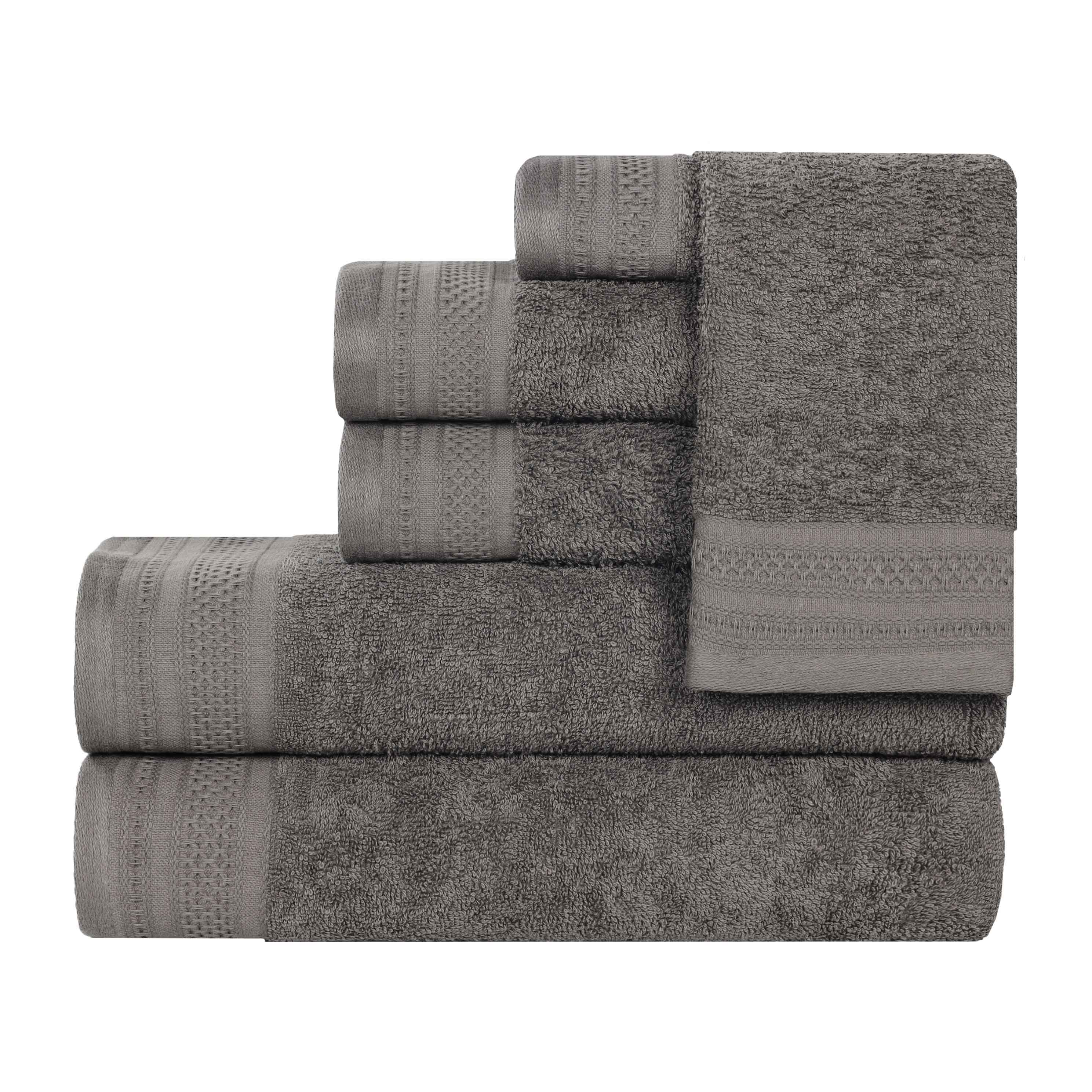 Premium Honeycomb Waffle Weave Cotton 6-Piece Bath Towel Set - Ultra Soft & Absorbent Luxury Towels for Spa, Bathroom & Guest Use