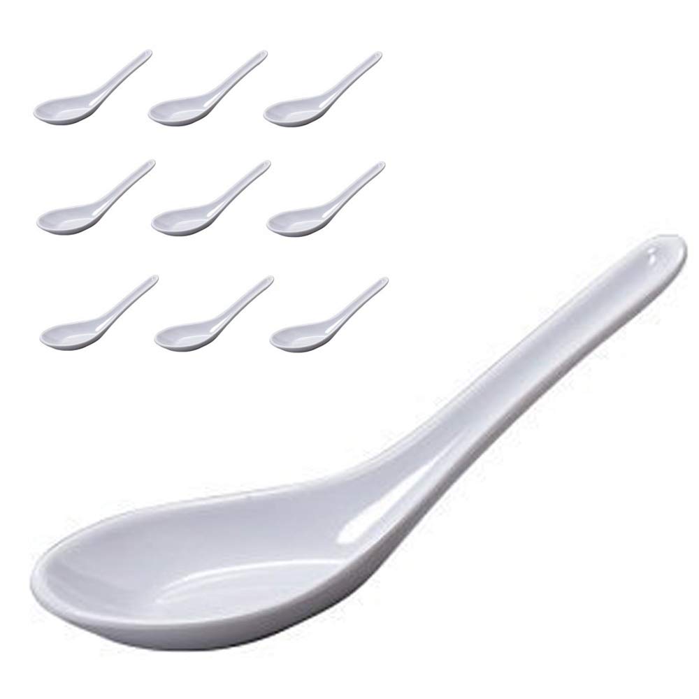 JapanBargain 3421 - 60 Pack Japanese Soup Spoons, Chinese Rice Spoons, Pho & Ramen Spoons, Wonton Soup Spoons - White Color | Perfect for Asian Cuisine, Noodle Soups, and Home Dining
