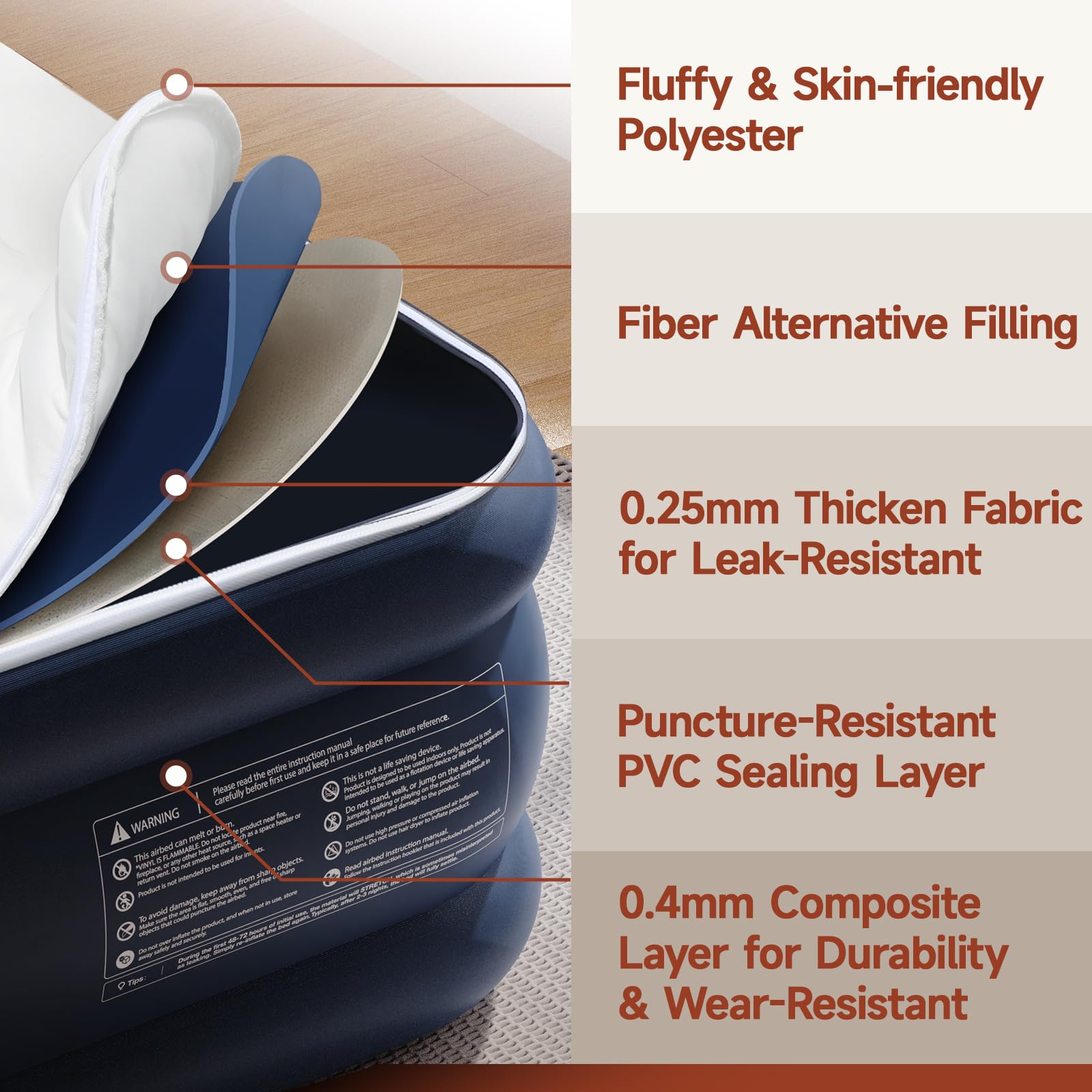 **Queen Air Mattress with Built-in Pump - 20