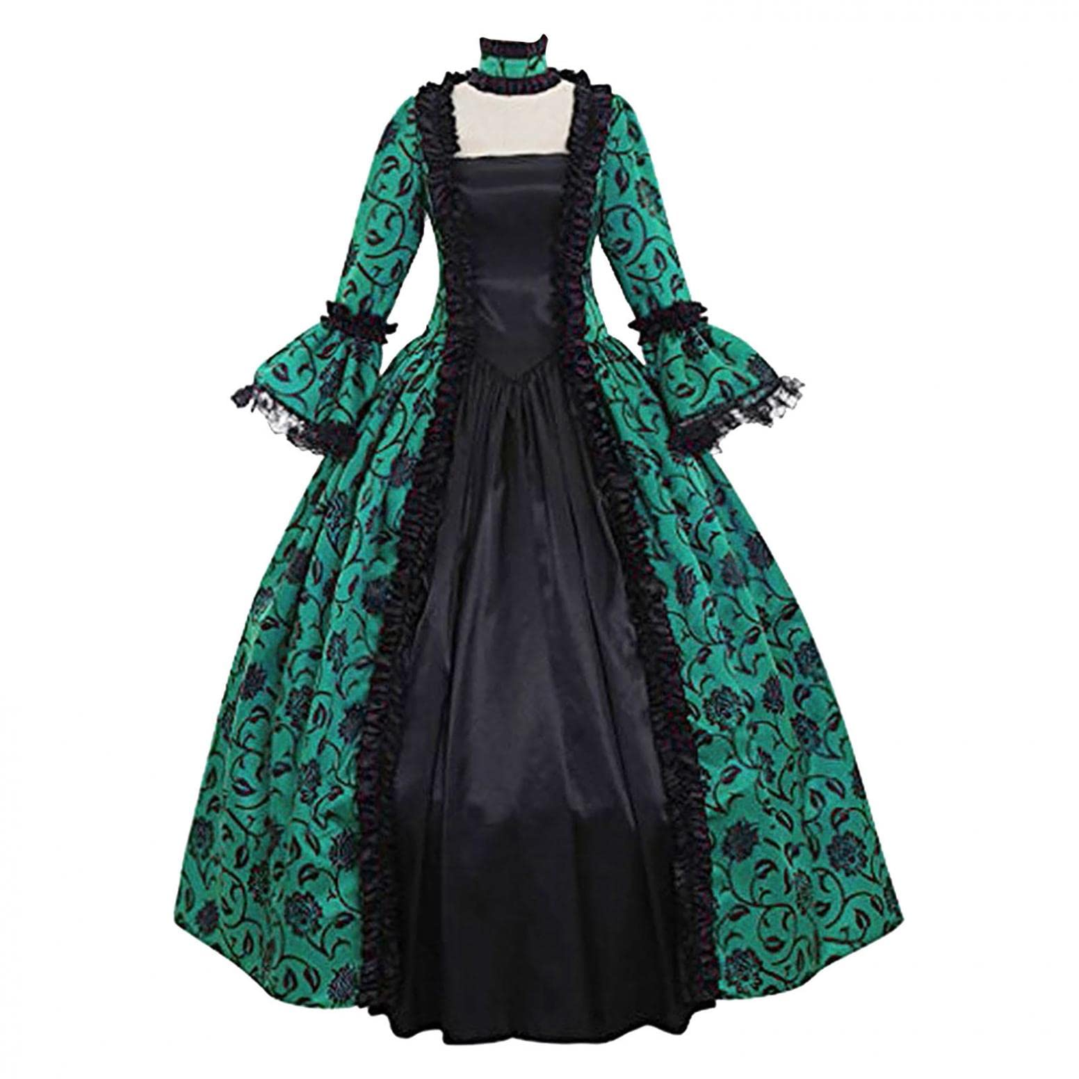 Victorian Ball Gown for Women - Gothic Maxi Dress Vintage Medieval Palace Costume - Renaissance Cosplay Long Dress for Halloween, Themed Parties & Historical Reenactments