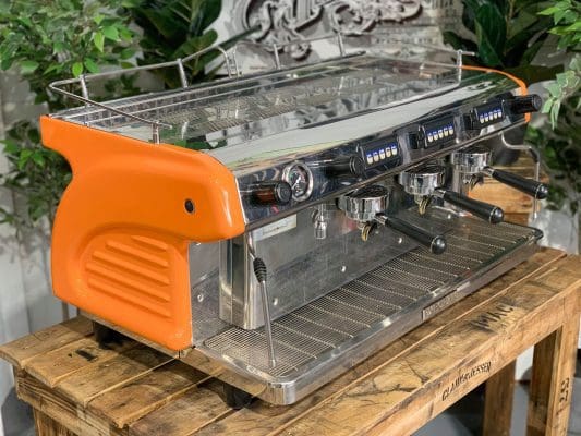 Expobar Ruggero 3 Group Commercial Espresso Machine - Orange - Perfect for Coffee Shops, Restaurants & Offices