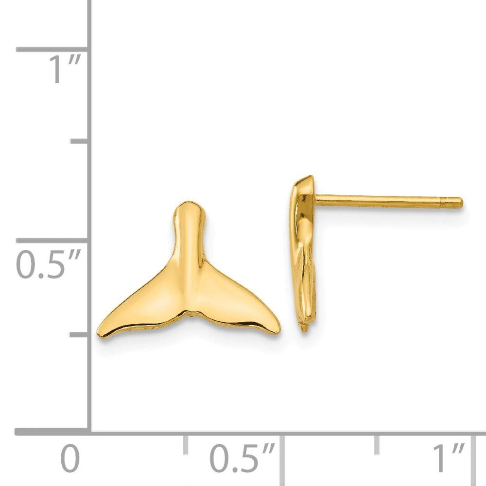 14K Yellow Gold Whale Tail Post Earrings for Women – Hypoallergenic, Dainty & Elegant Jewelry – Perfect for Everyday Wear, Gifts & Special Occasions