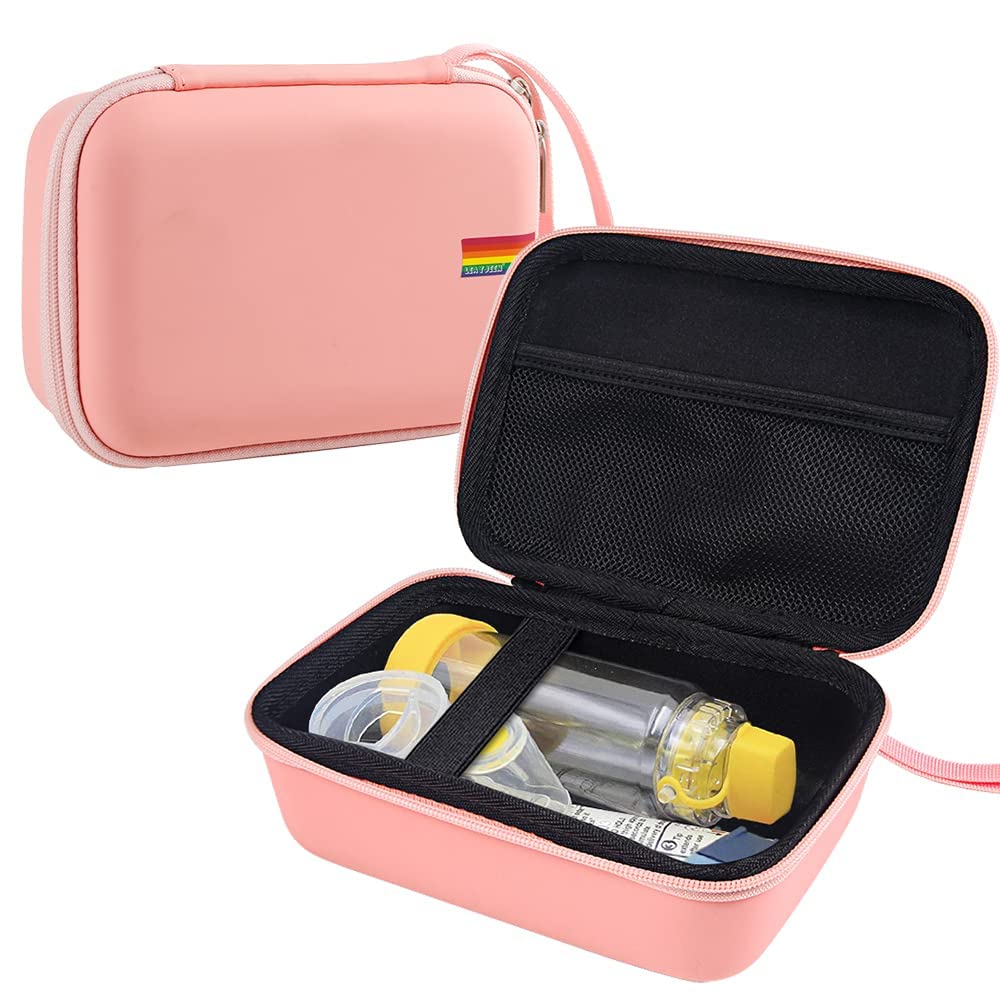 Leayjeen Travel Asthma Case - Hard Shell Inhaler & Mask Holder for Travel & Daily Use