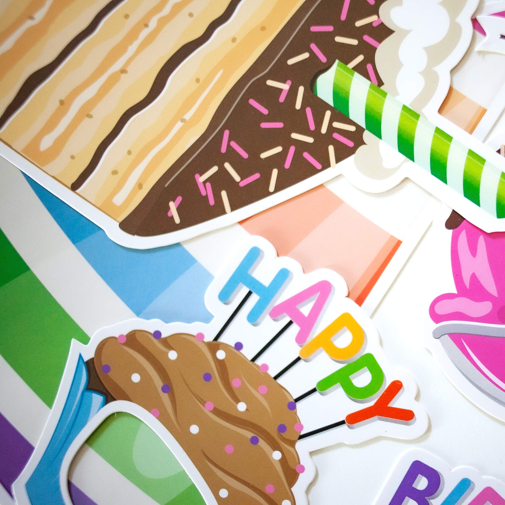 18-Piece Happy Birthday Party Photo Booth Props Set by Paper and Cake | Includes Cake, Balloon, Candles & Party Decorations | Perfect for Birthday Celebrations, Baby Showers & Anniversary Parties