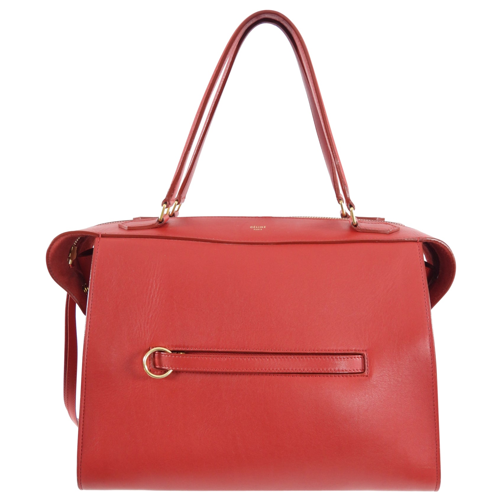 Celine Small Ring Bag in Smooth Red Leather - Perfect for Everyday Use, Date Nights & Special Occasions