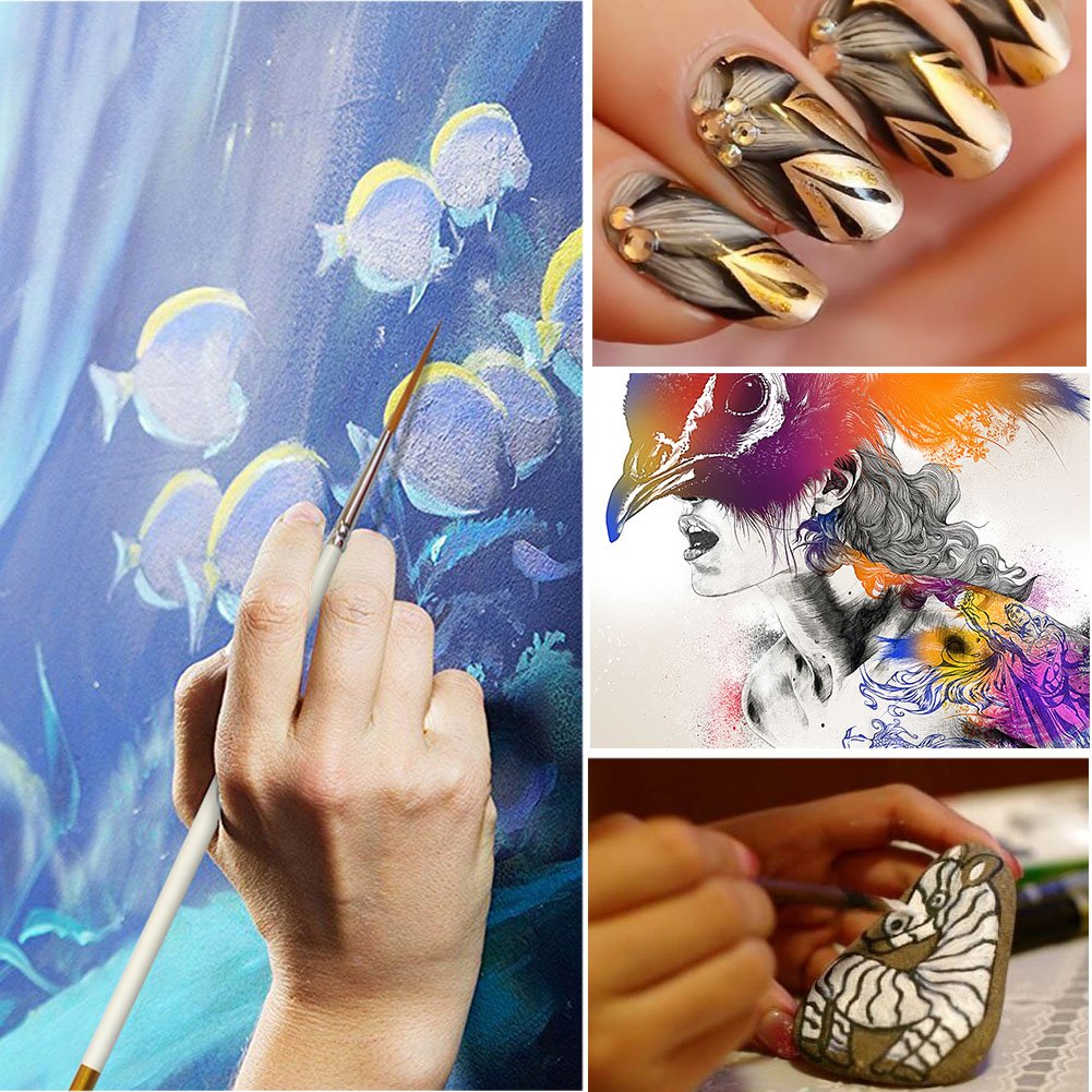 Afantti 18 Pcs Professional Paint Brush Set - Fine Detail Micro Mini Artist Brushes for Acrylic, Oil, Watercolor Painting - Perfect for Canvas, Wood, Ceramic & DIY Art Projects