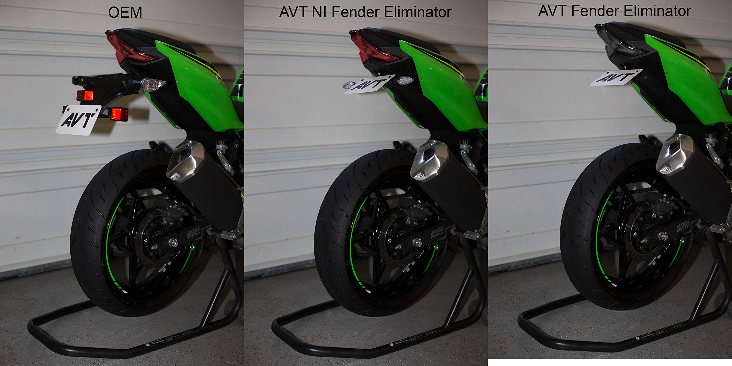 AVT Ninja 400 Z400 Ninja 500 Z500 Fender Eliminator Kit with LED Turn Signals for 2018-2025 Models | Motorcycle Tail Tidy for Cleaner Look & Improved Visibility