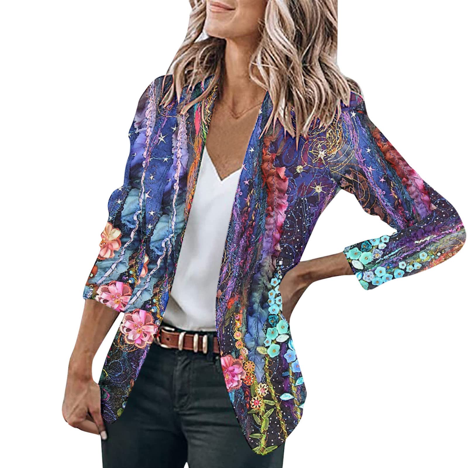 Women's Lapel Collar Work Blazer - Casual Long Sleeve Suit Jacket for Office & Business | Loose Fit Blazer Jacket for Women | Perfect for Business Meetings, Office Wear & Smart Casual Outfits