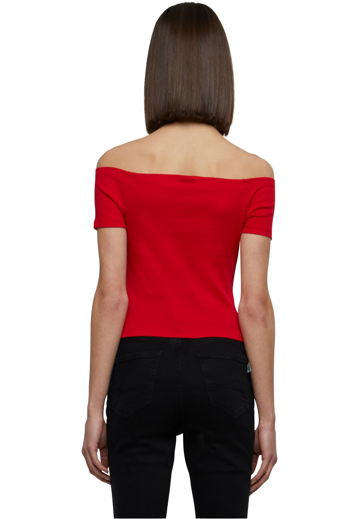 Women's Off Shoulder Ribbed Knit Top - Red - XS - Perfect for Summer Outfits, Beach Wear & Casual Dates