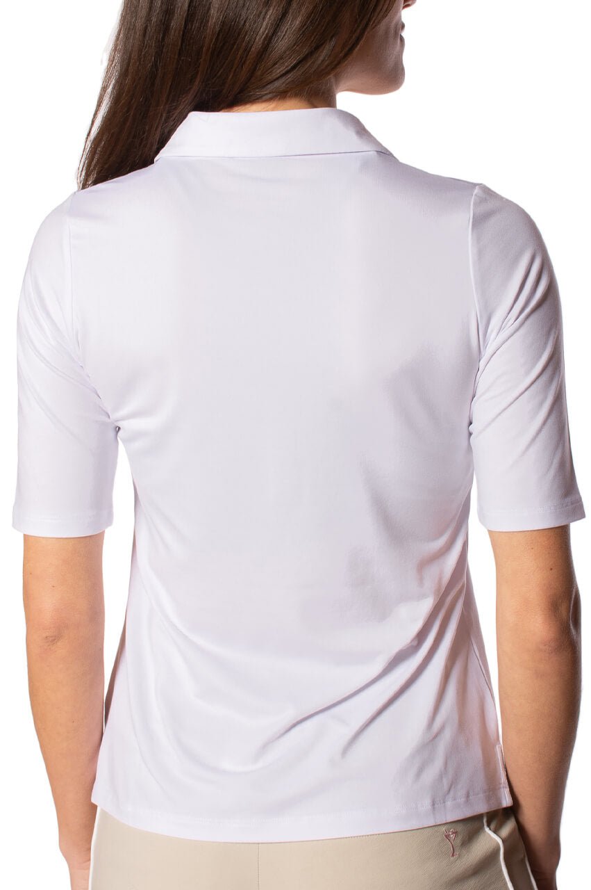 Stylish White Elbow Polo Shirt for Men - Comfortable & Breathable Golf & Casual Wear