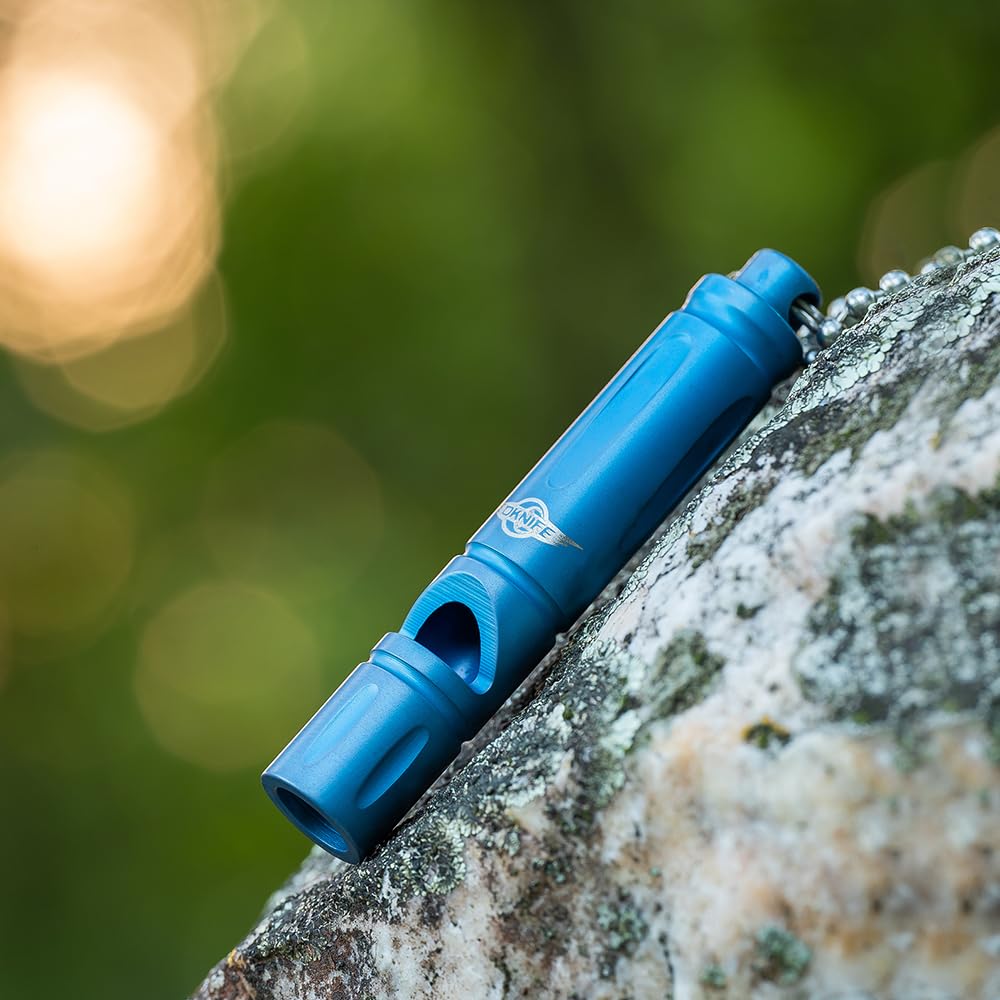 OKNIFE Owhistle Titanium EDC Mini Whistle - Survival Gear & Outdoor Emergency Tool for Hiking, Camping, Hunting & Keychain Accessory
