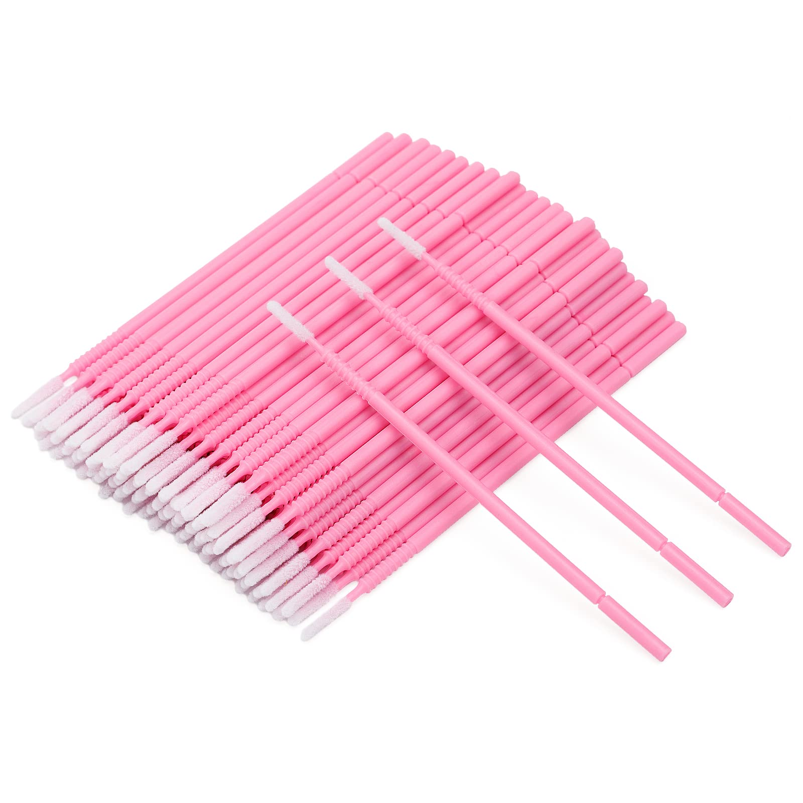 GCQQ 100Pcs Disposable Pink Micro Brush Applicators - Bendable Eyelash Extension Brushes for Lash Lifts & Extensions | Perfect for Salon Professionals & DIY Home Lash Kits
