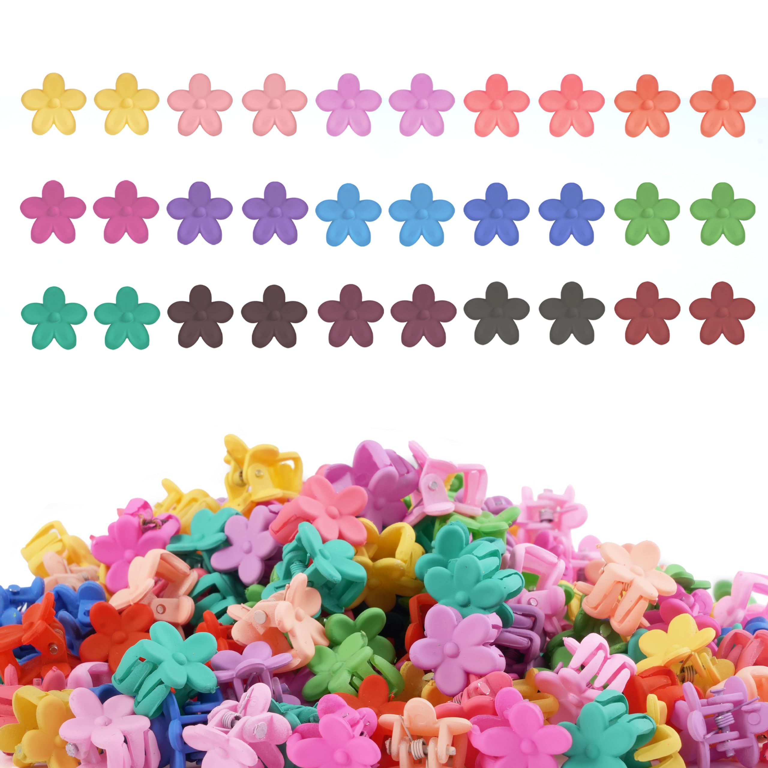 Colorful Mini Hair Claw & Flower Clips for Women Girls - Gift Box