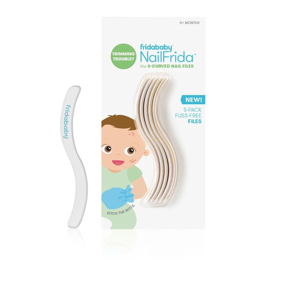 Fridababy Nailfrida The S-Curved Baby Nail Files - 5 Pack Set for Safe & Easy Newborn Nail Trimming - Essential Baby Care Kit for Parents