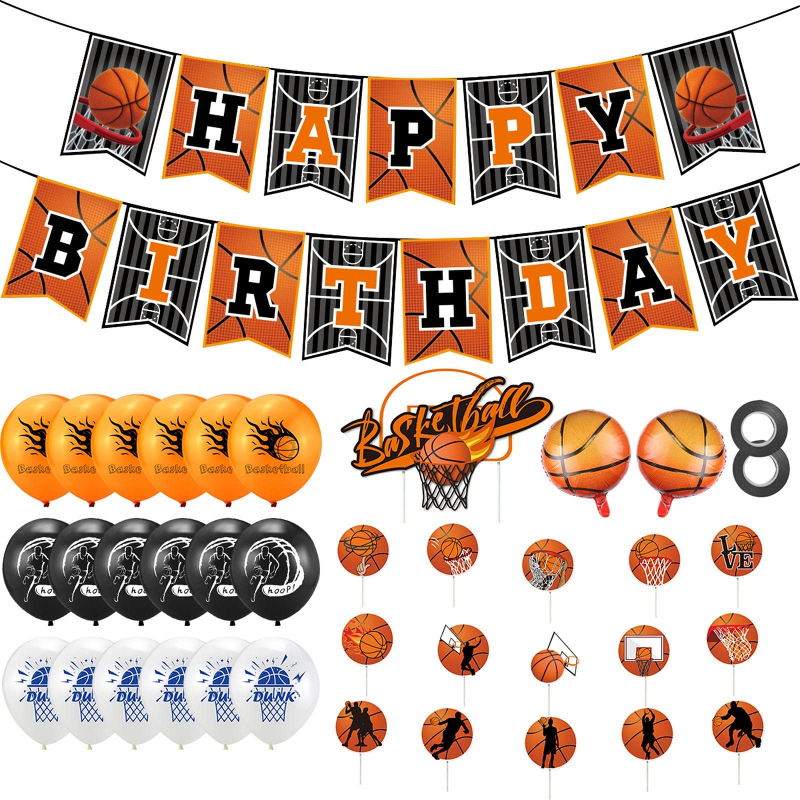 **Gatherfun Party Balloon Set - Black Forest Themed Birthday Decorations for Kids & Adults - Perfect for Basketball Parties, Banners, and Crazy Fun Gatherings**    *(Ideal for Birthday Celebrations, Themed Parties, and Festive Home Decor)*