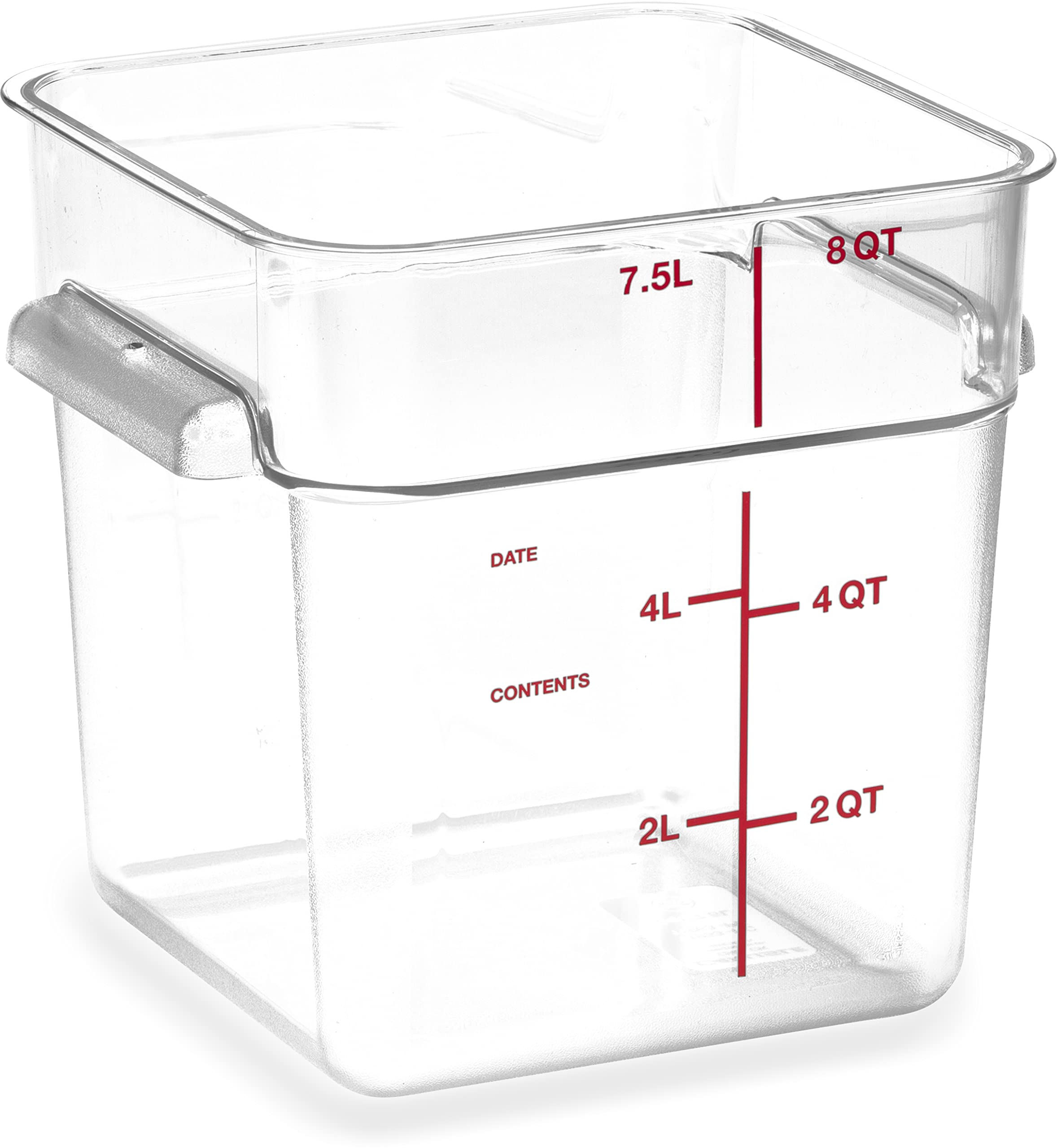 Stackable 8-Quart Clear Polycarbonate (PC) Square Food Storage Container by Carlisle FoodService - Ideal for Catering, Buffets, Restaurants & Commercial Kitchens - Durable, BPA-Free & Dishwasher Safe