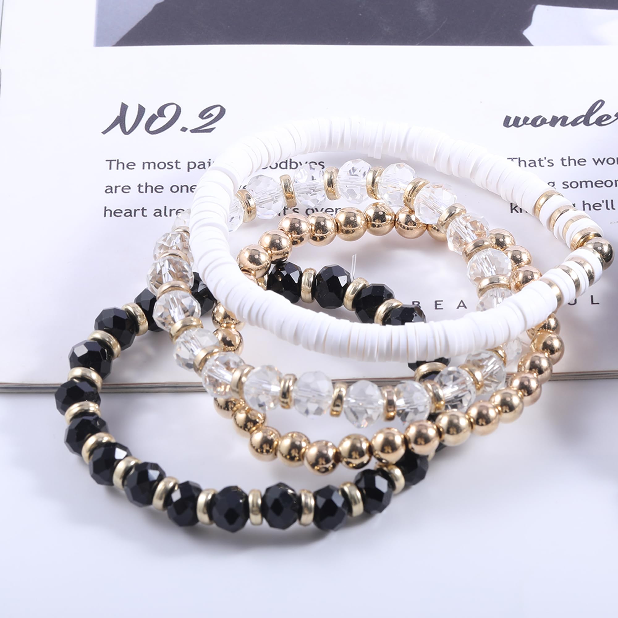 12PCS Surfer Heishi Clay Bead Bracelets for Women - Boho Colorful Friendship Bracelet Set, Aesthetic Summer Beach Jewelry Gifts | Perfect for Beach Parties, Music Festivals & Boho Fashion Accessories