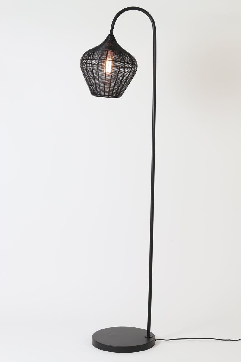 Alvaro Modern Floor Lamp with Adjustable Height - Matt Black & Antique Bronze Finish for Living Room, Bedroom, or Office Lighting
