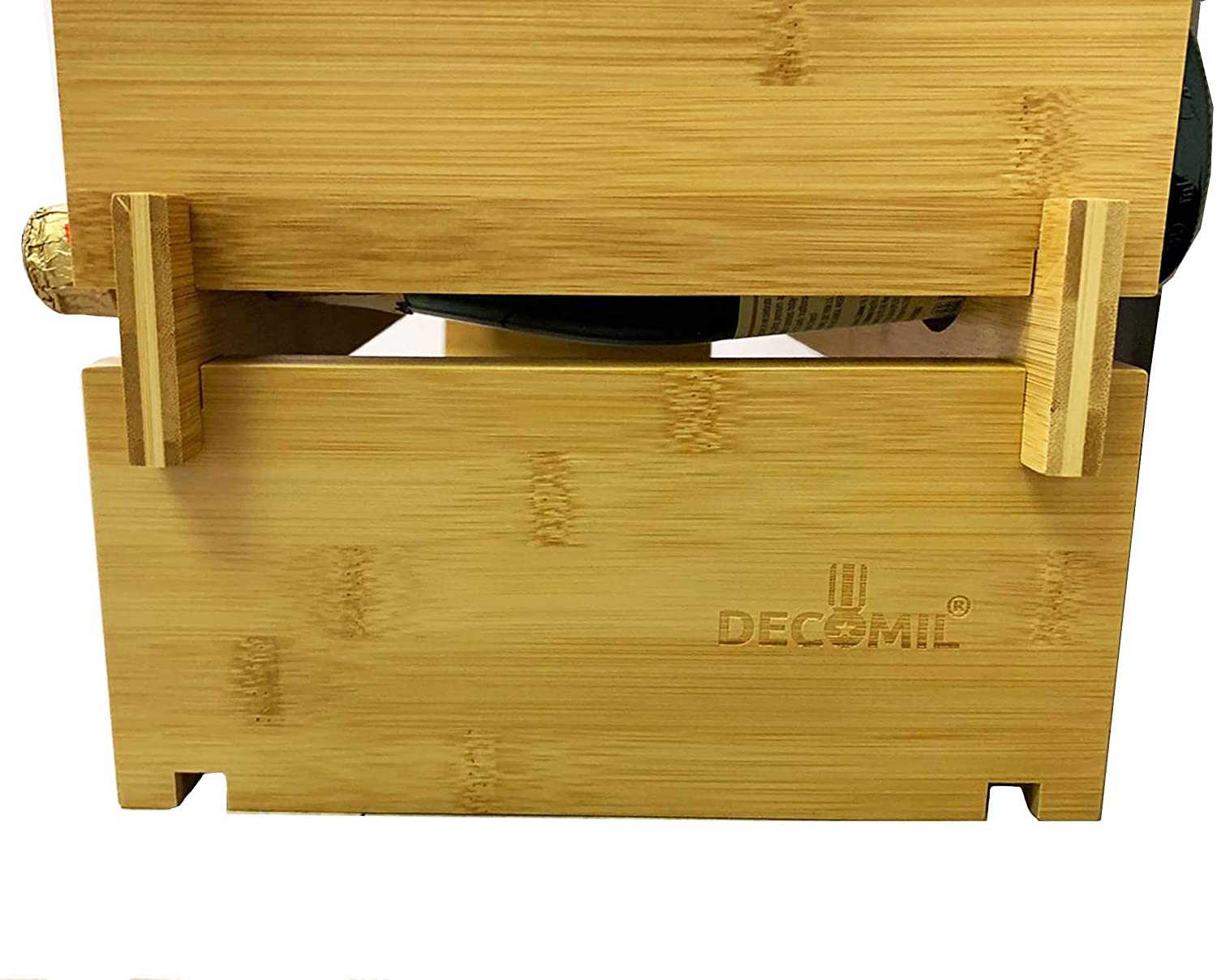 Stackable Bamboo Wine Rack - 72 Bottle Capacity, Modular Wine Storage Shelf with Wobble-Free Design for Home Bar, Kitchen or Cellar Organization - Solid Wood Display Holder (8-Tier)