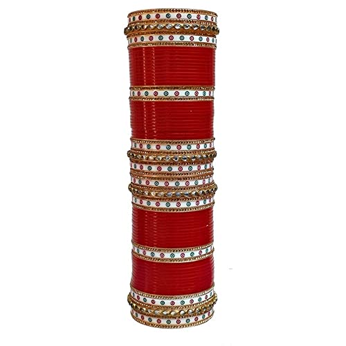 Indian Fashion Trend Bridal Bangles Set - Traditional Wedding Jewelry Bangles for Women | Chura Chuda | Perfect for Indian Weddings, Bridal Showers & Cultural Celebrations