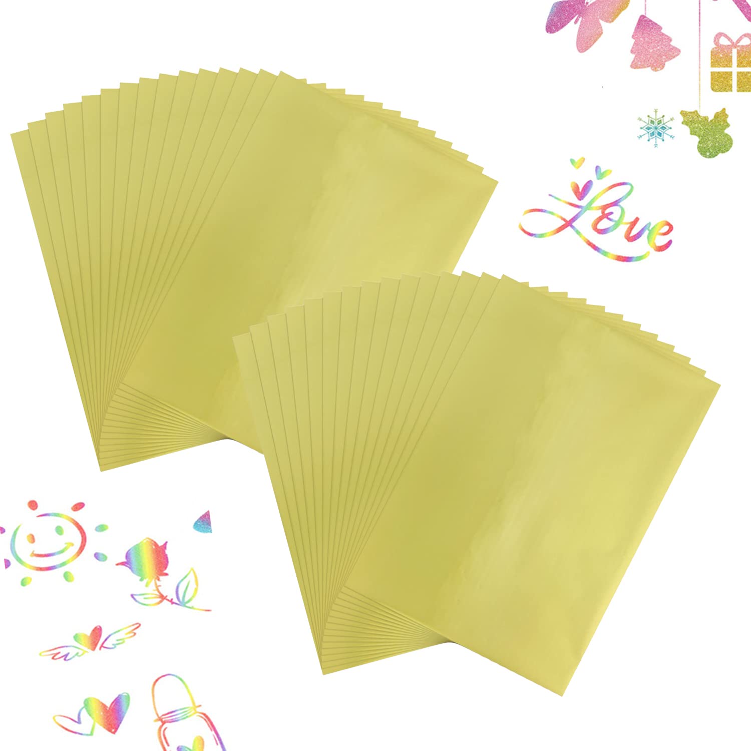 100PCS Glimmer Hot Foil Sheets - Metallic Variety Pack with Beautiful Colors | 7.9x11.4 Inch Toner Reactive Foil for Laser Printers & Laminators | Perfect for Scrapbooking, Card Making, DIY Paper Crafts & Home Decor Projects