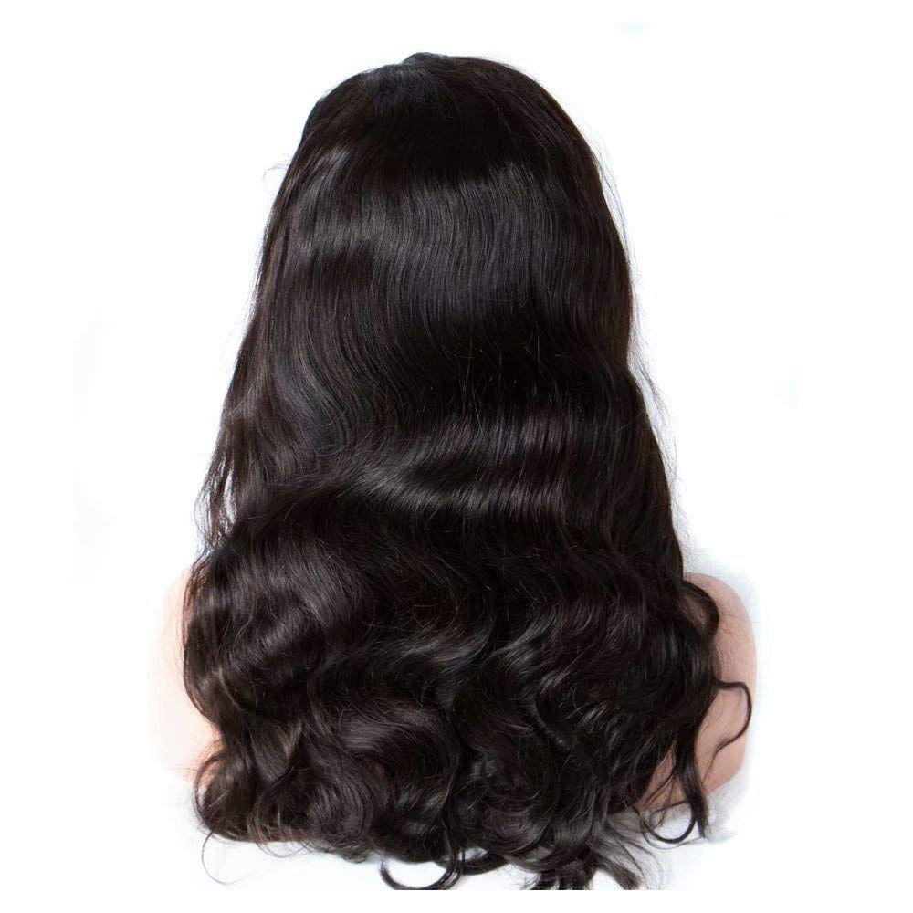 QUINLUX HAIR HD Invisible Body Wave 360 Lace Front Human Hair Wig - Pre Plucked Bleached Knots Brazilian Remy Hair - 16 Inch Long Wavy Glueless Full Lace Wig 150% Density for Women - Perfect for Daily Wear, Parties & Special Occasions