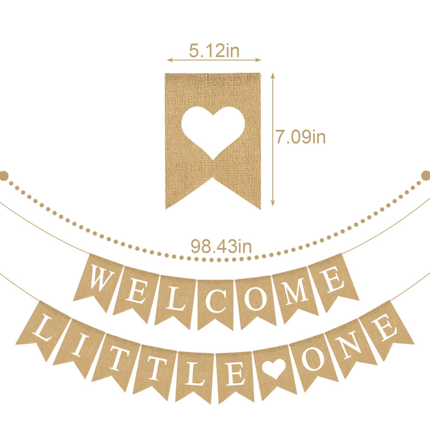 Rustic Jute Burlap Welcome Little One Banner - Gender Neutral Baby Shower & Gender Reveal Party Decoration - Perfect for Nursery Decor and Newborn Celebrations