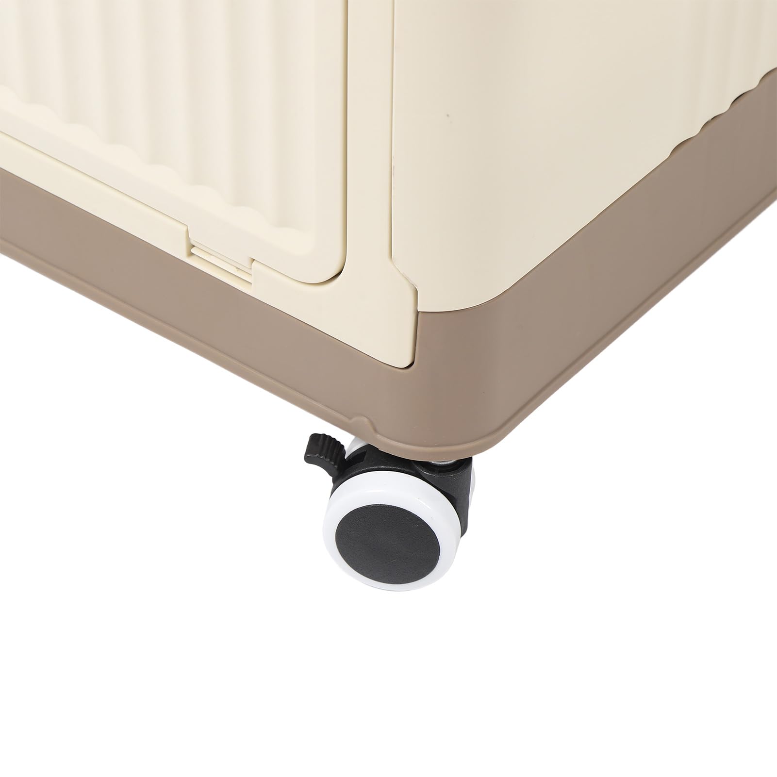 Foldable Storage Bin with Wheels and Lid - Collapsible Stackable Plastic Storage Box for Clothes, Books & Camping Gear - Portable Rolling Container with Handle for Home, Garage & Travel (Small)