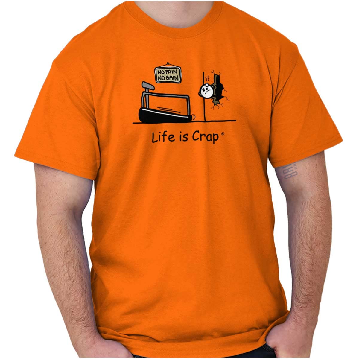 No Pain No Gain Treadmill Workout Graphic T-Shirt for Men & Women - Gym, Running & Fitness Apparel