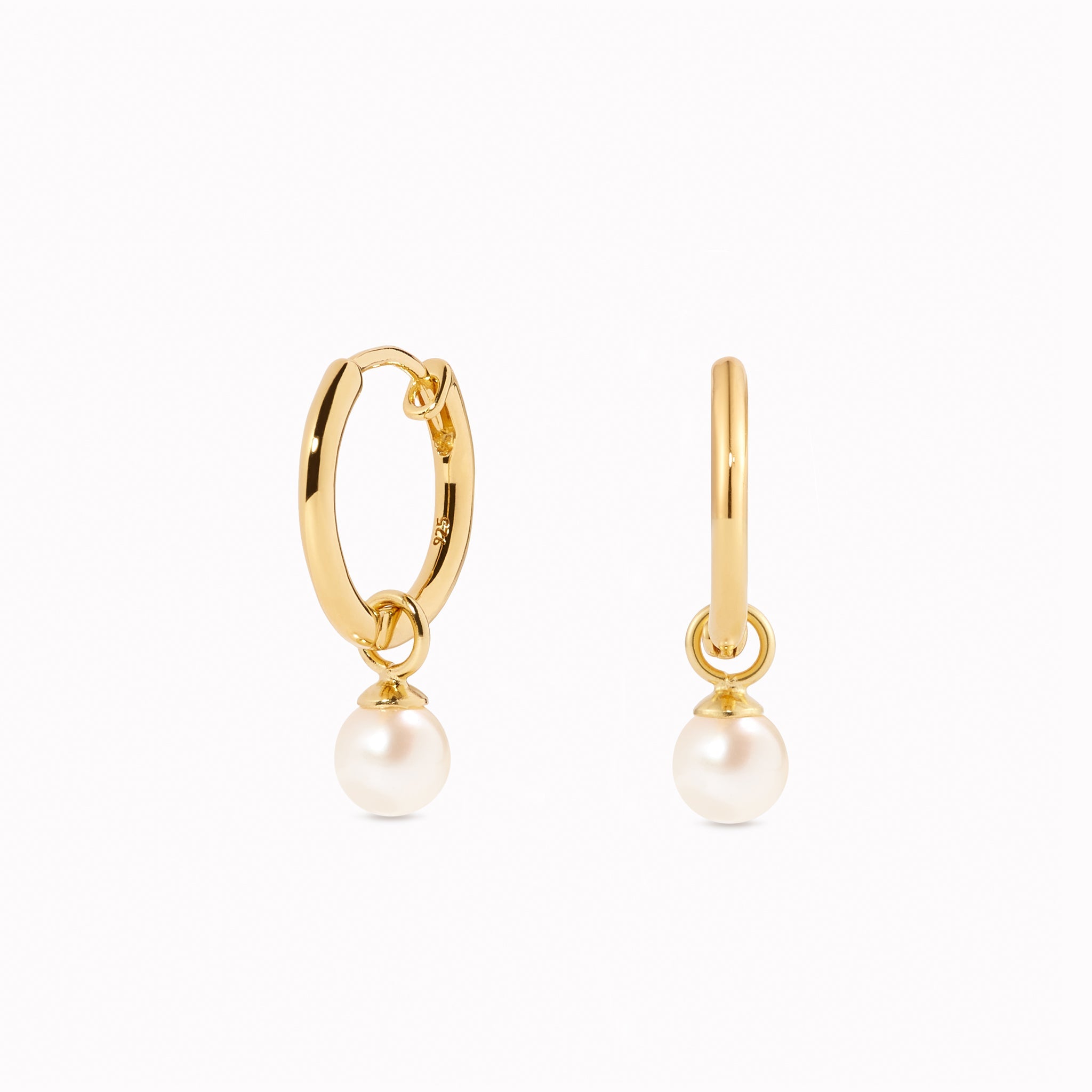 Pearl Huggie Earrings for Women - Elegant & Minimalist Gold Hoop Earrings with Freshwater Pearls | Perfect for Everyday Wear, Office, Date Night & Special Occasions