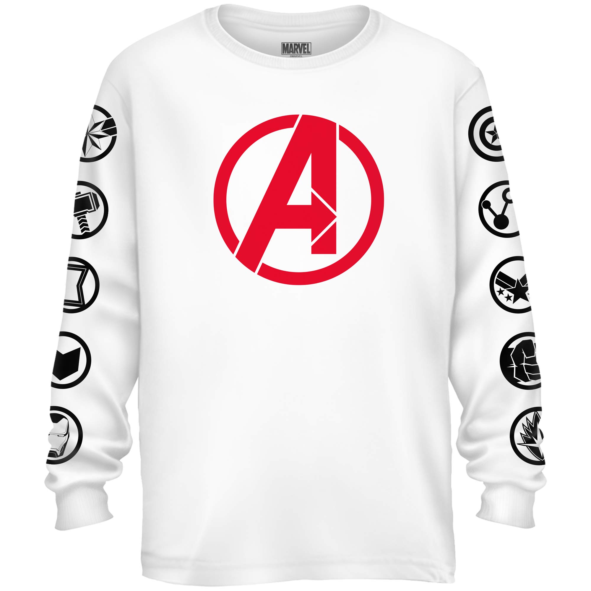 Marvel Avengers Endgame Captain America Logo Graphic Long Sleeve T-Shirt for Men - Superhero Movie Merchandise & Cosplay Outfit