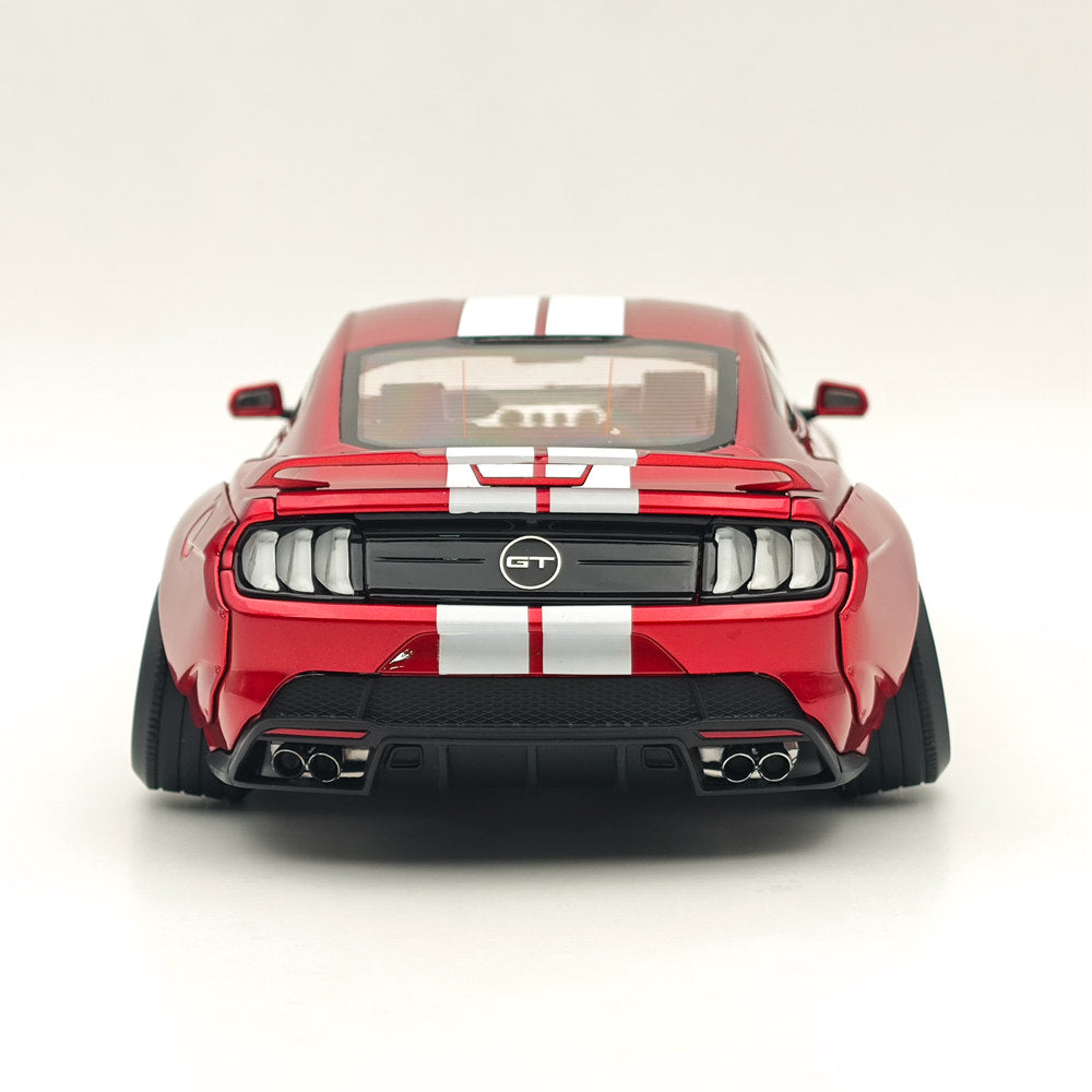 2019 Ford Mustang GT 1/18 Scale Diecast Model Car with Widebody Kit - Red RHD Collectible for Car Enthusiasts | Perfect for Display, Gifts, and Hobby Collections