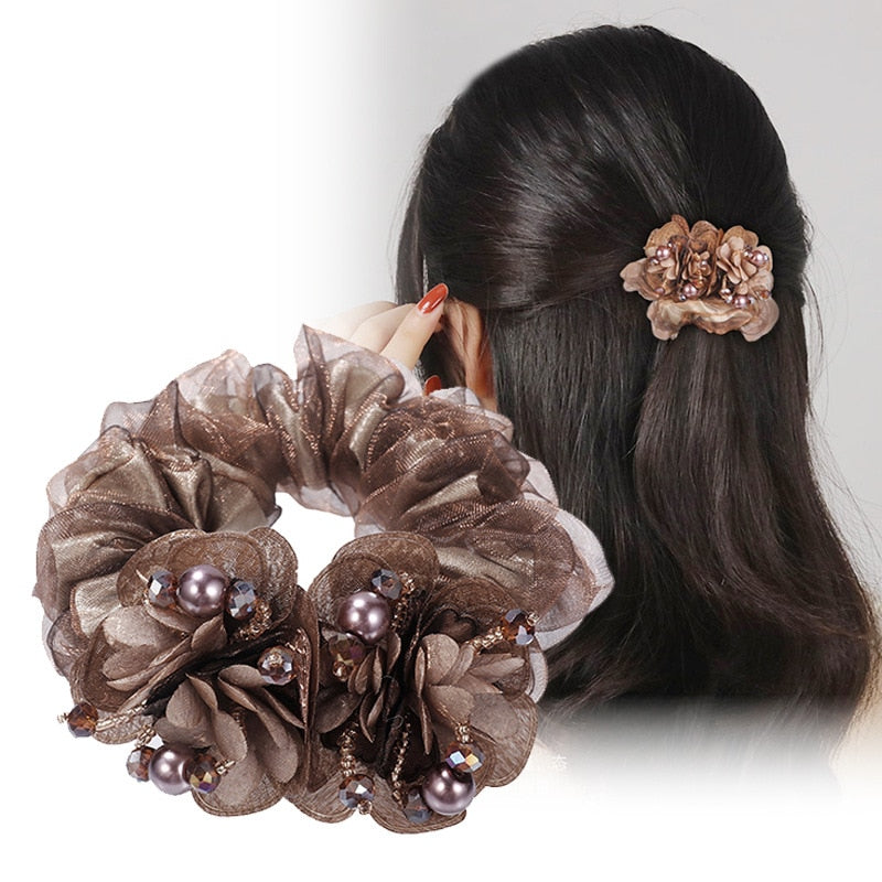 Elegant Women's Crystal Embellished Fabric & Leather Hair Band - Perfect for Weddings, Parties, and Everyday Fashion Accessories