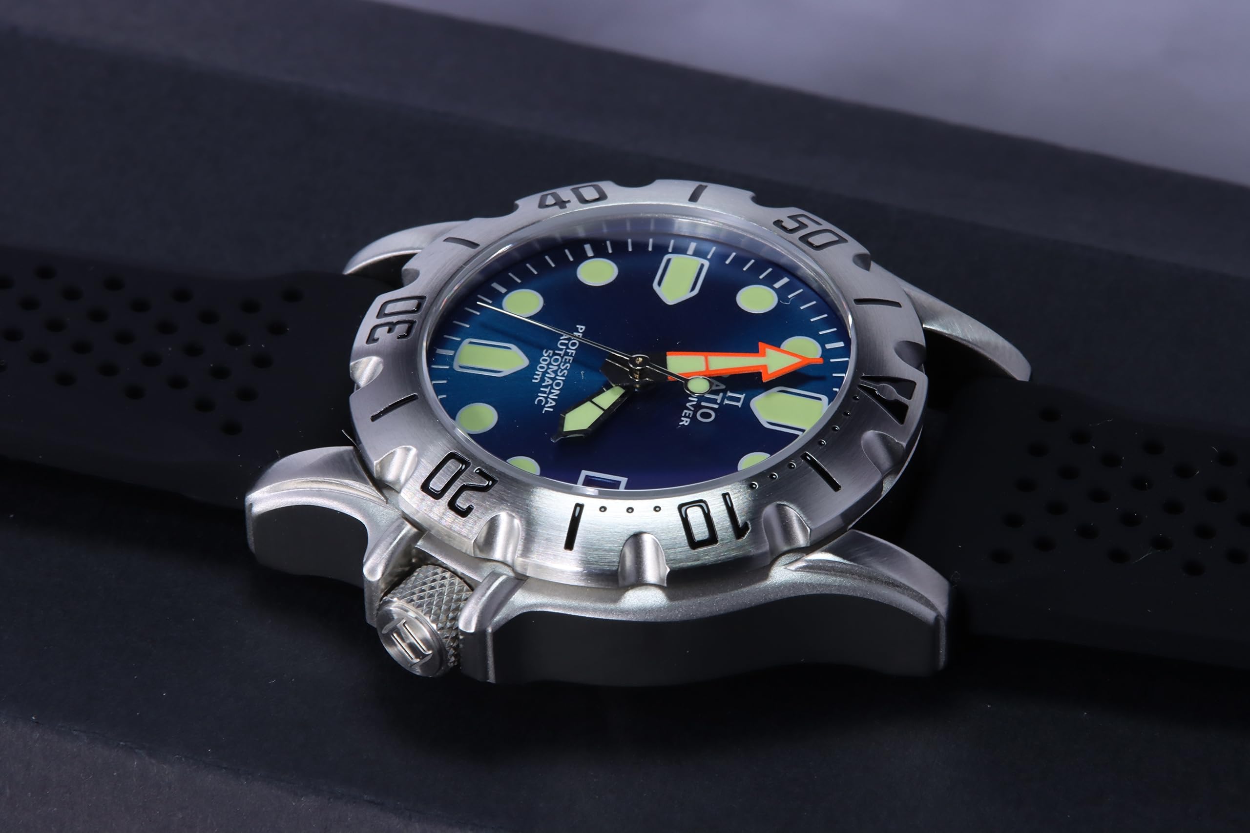 RATIO FreeDiver Professional 500M Waterproof Automatic Diving Watch for Men - Sapphire Crystal, Stainless Steel, Luminous Markers - Perfect for Scuba Diving, Snorkeling & Water Sports
