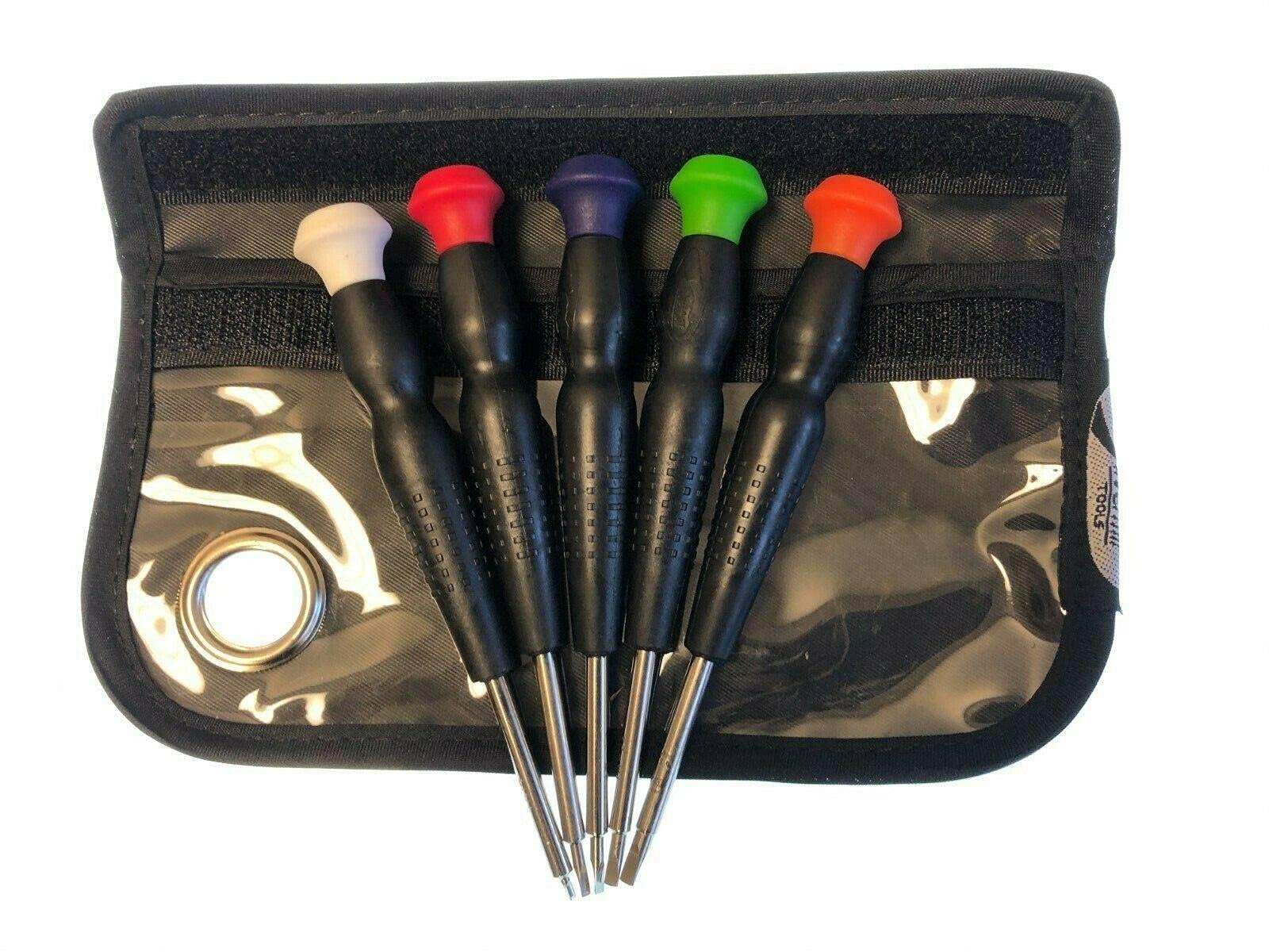 Professional Silver Triangle Head Screwdriver Set (TA14 TA18 TA20 TA23 TA27) - Complete Mechanic Tool Kit with Storage Box & Organizer | Multi-Purpose Hand Tools for Auto Repair, Home Improvement & DIY Projects